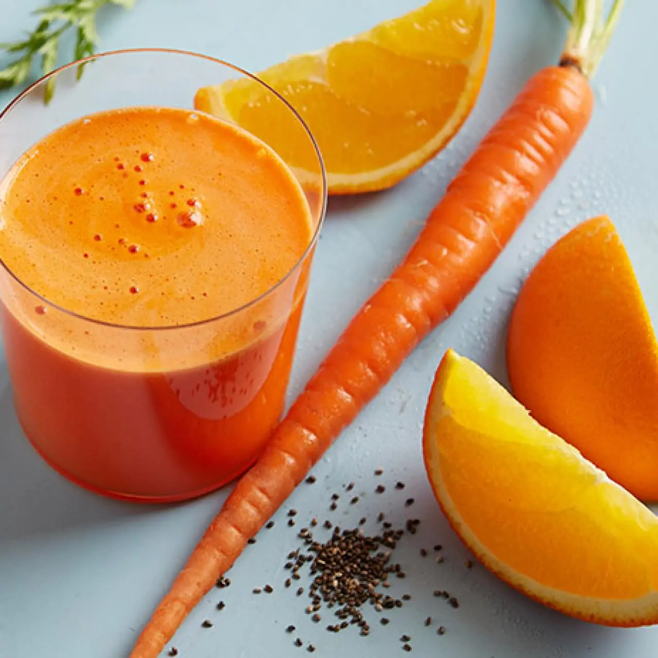 Carrots and orange citrus foods